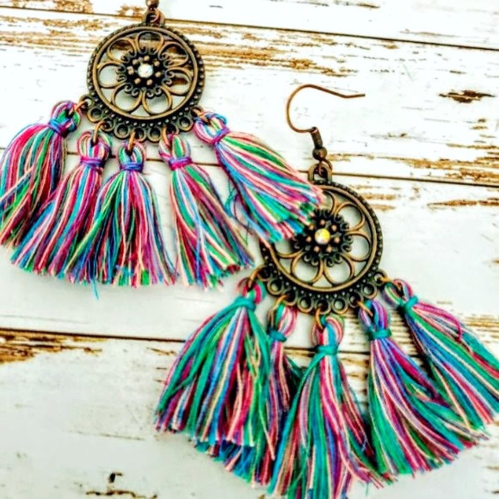 Southwest Boho Tassel Earrings